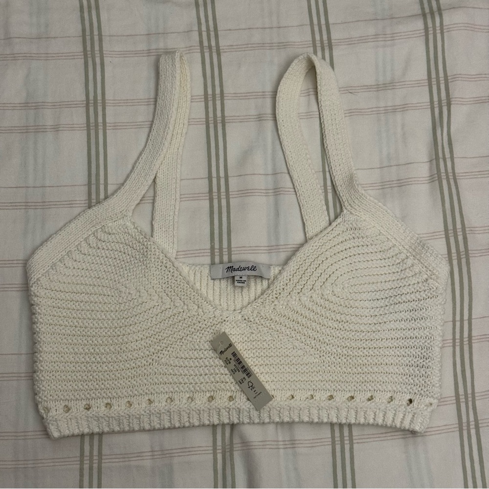 Madewell Cream Crochet Knit Bralette